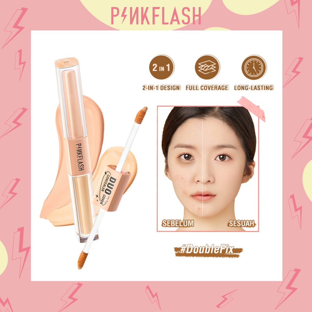 Jual PINKFLASH 2-in-1 Dual-Shade Concealer Full Coverage Brighten Matte ...