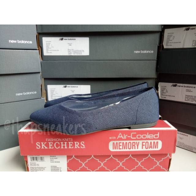 Jual Skechers Cleo Skokie Navy 44878 NVY Shopee Indonesia