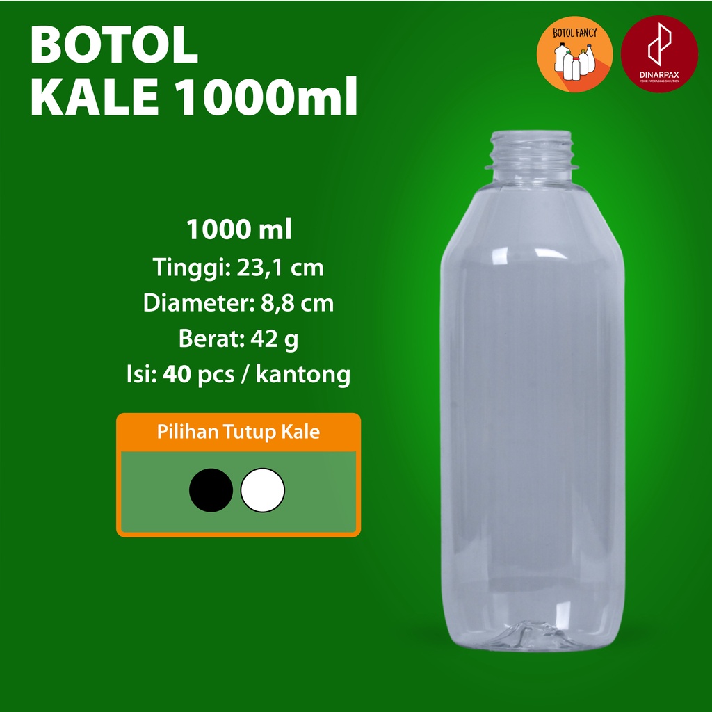 Jual Botol Kale 1000 Natural /Botol isi 40 pcs /Botol Minuman /Botol ...