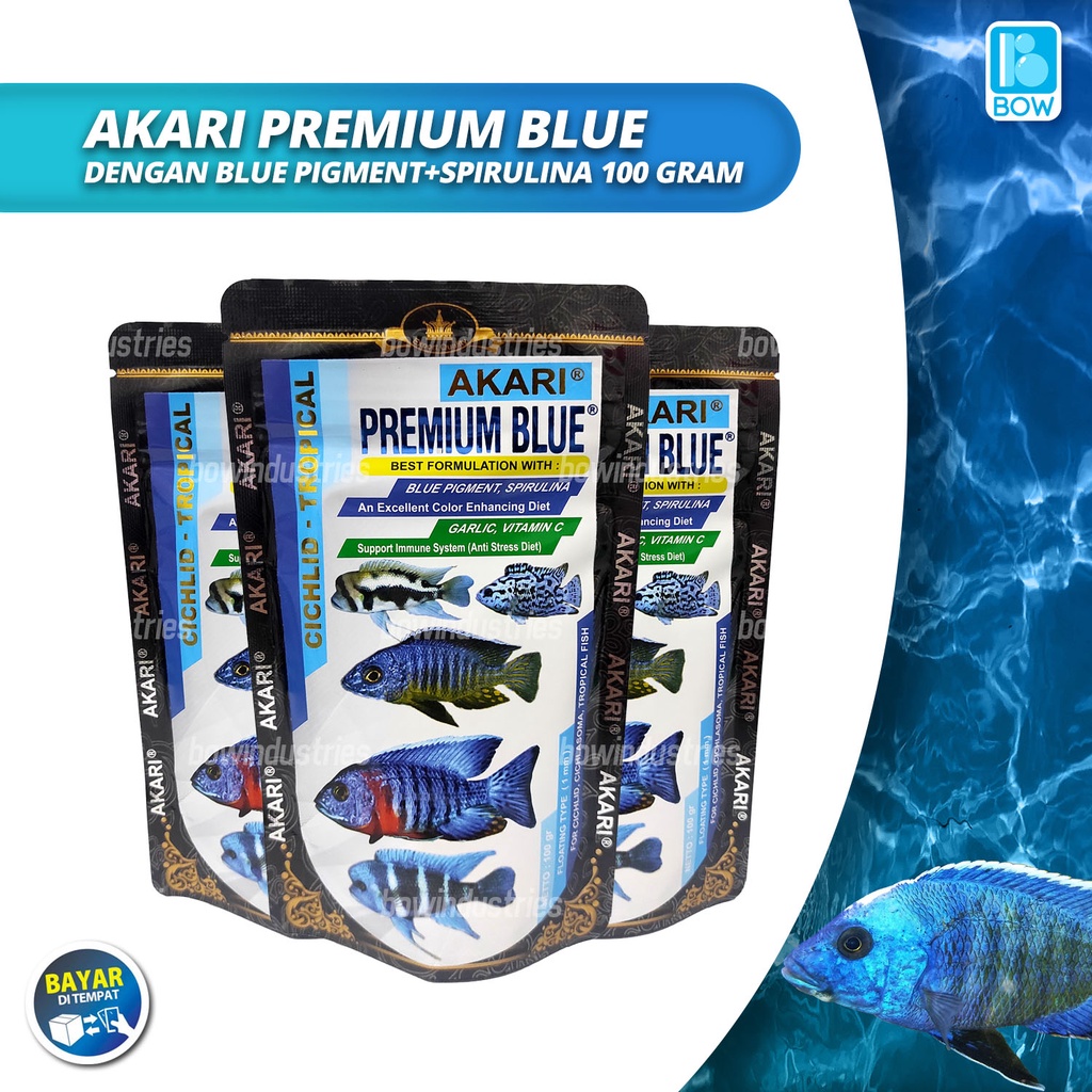 Jual Akari Premium Blue Cichlid Premium Tropical Makanan Pakan Pelet