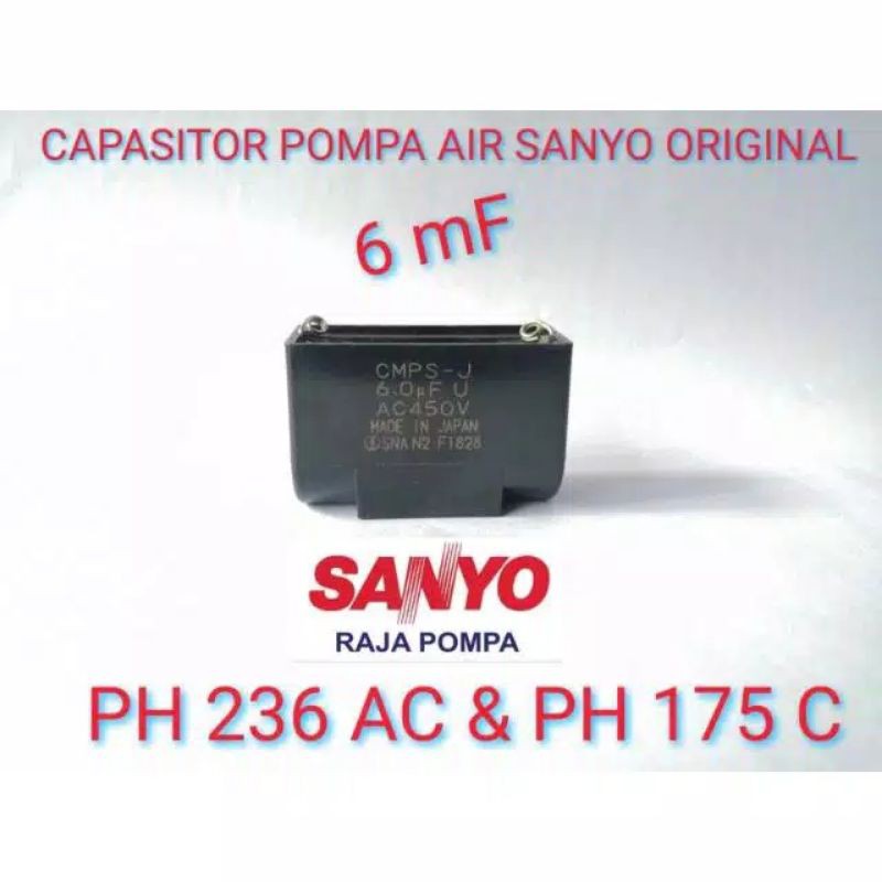 Jual Spare part Pompa SANYO PH 236 AC & PH-175C Kapasitor 6 Mf | Shopee ...