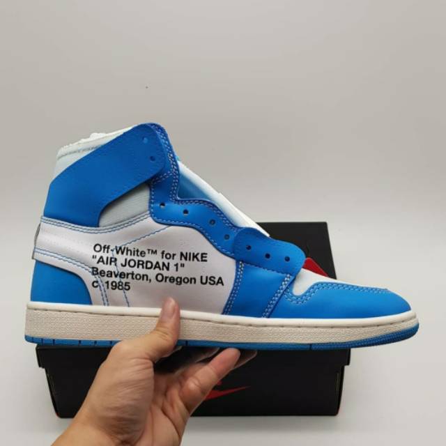 NIKE AIR JORDAN 1 RETRO HIGH OFF WHITE UNIVERSITY BLUE PK GOD