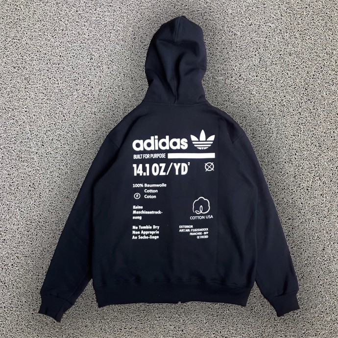 JAKET ADIDAS ZIPPER HOODIE BUILT FOR PURPOSE BLACK