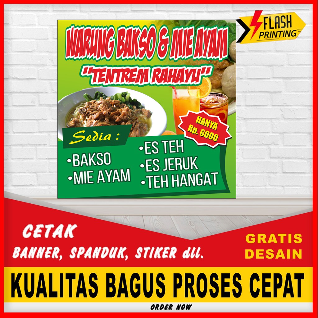 Cetak Spanduk Banner Mie Ayam Spanduk Jualan Bisa Req