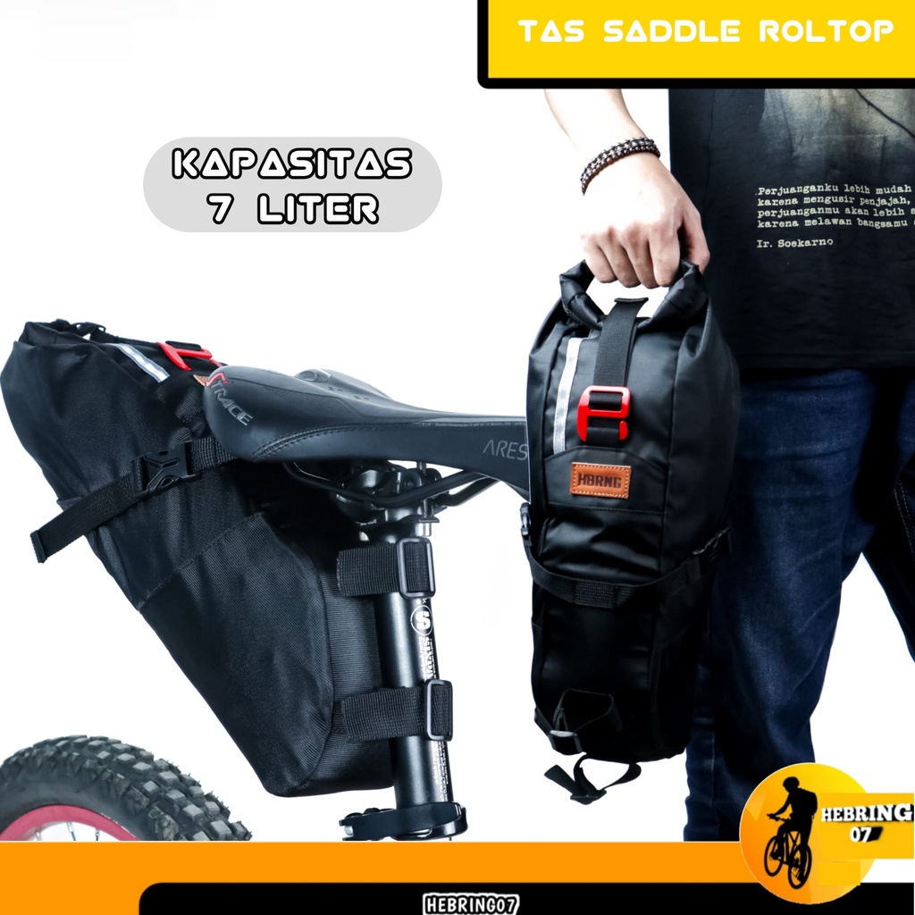 Jual Tas Sadel Saddle Sepeda Tas Jok Sepeda Roltop Bergaransi Hitam