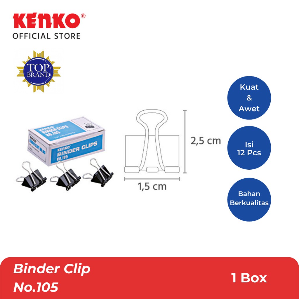 KENKO BINDER CLIP / Klip Kertas / Penjepit Kertas No. 105
