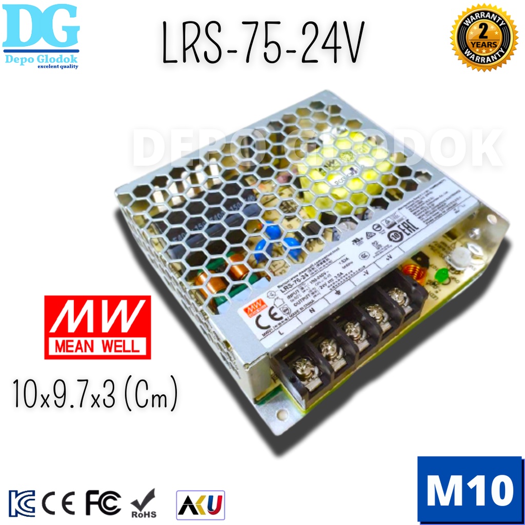 Jual MEANWELL POWER SUPPLY LRS-75-24 MEAN WELL 75W DC 24V INDOOR ...
