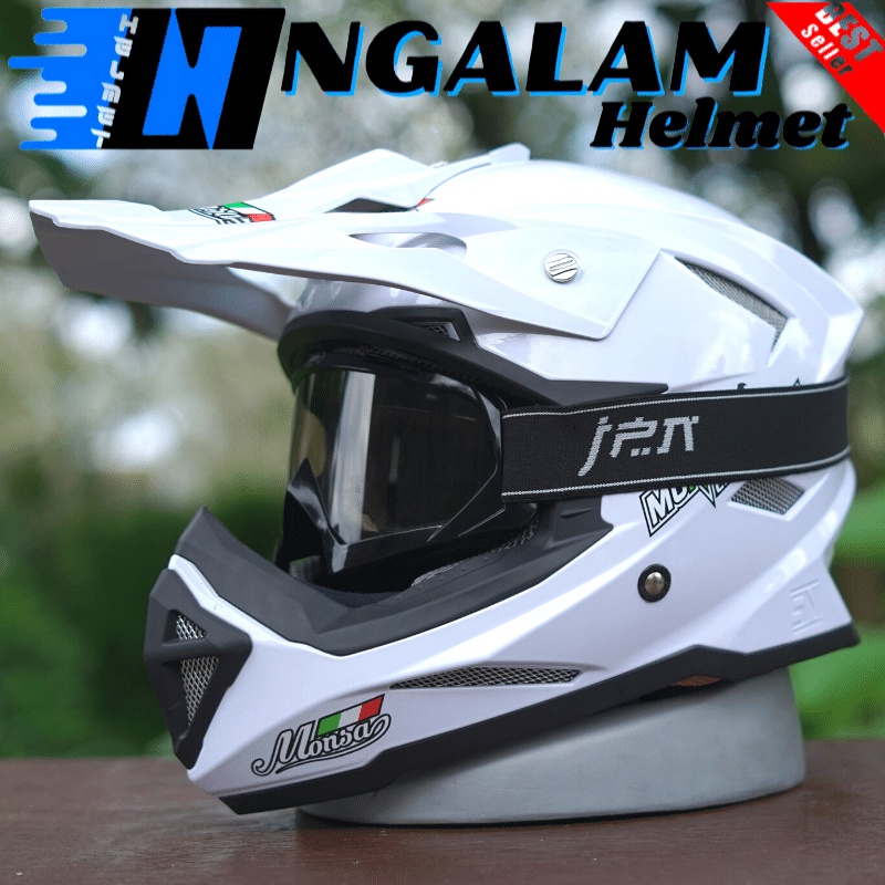 Jual HELM CROSS FULLFACE ADVENTURE POLOS JPN MONSA ORIGINAL SNI