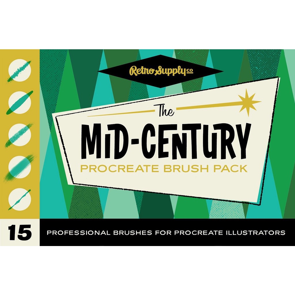 Jual Procreate Brush - The Mid-Century Brush Pack for Procreate ...