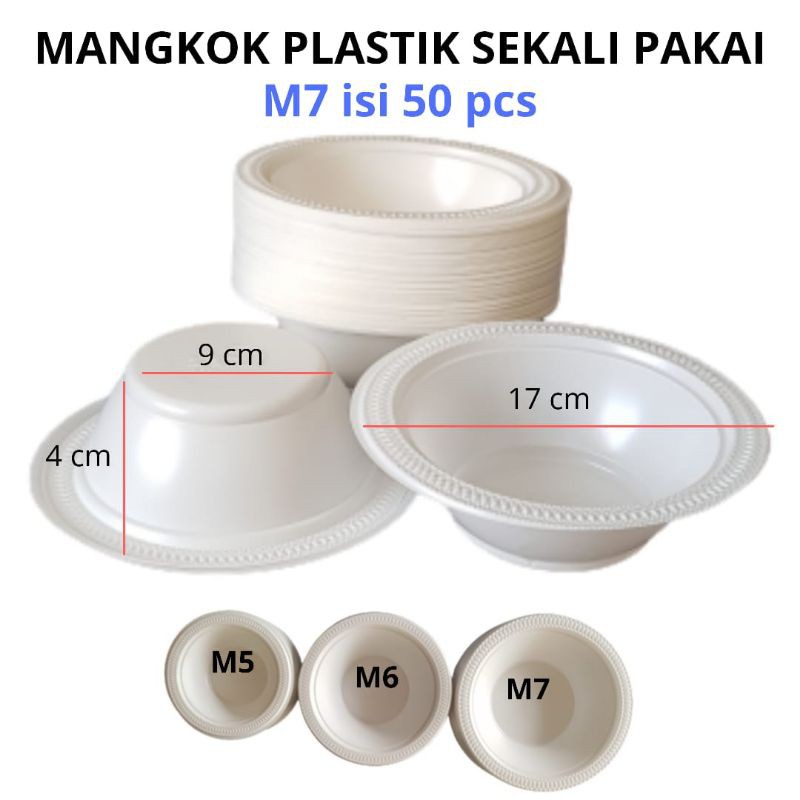 Jual Mangkok Plastik Bakso Sekali Pakai L Mangkuk Plastik Besar M7 Isi