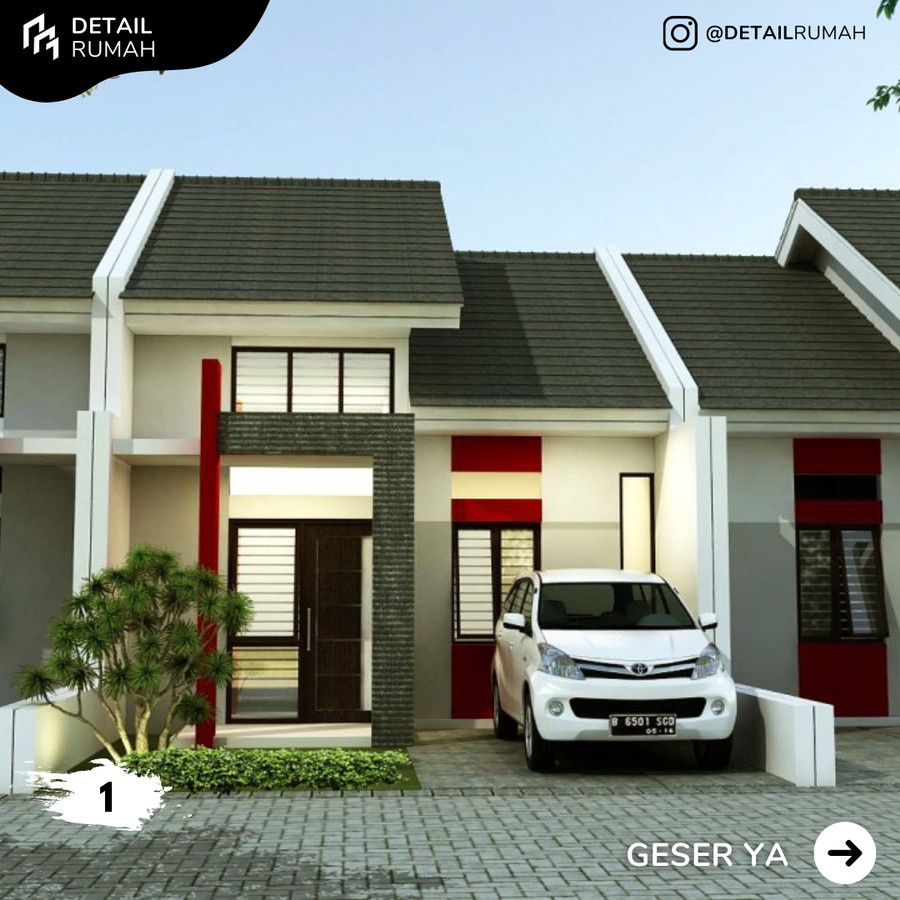 Jual DESAIN RUMAH MINIMALIS TYPE 45 / 90 X004, DI LENGKAPI GAMBAR KERJA