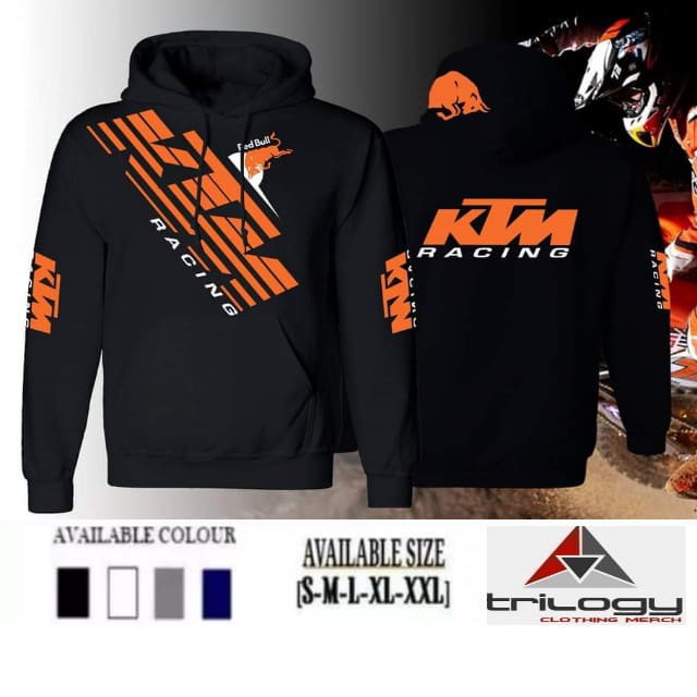 Jual HOODIE JUMPER HITAM KTM RACING RED BULL REAL COTTON FLEECE (READY ...