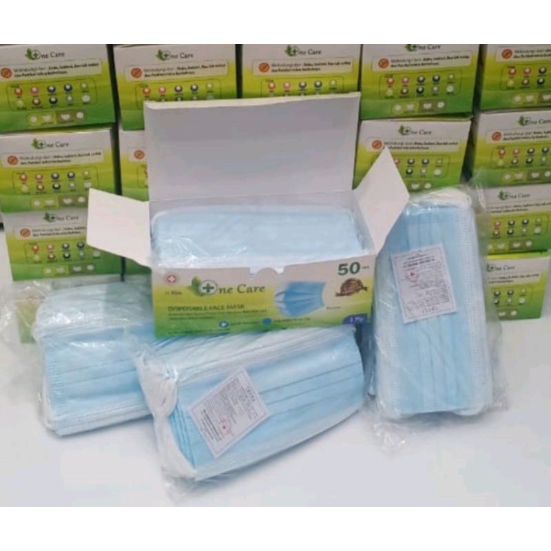 Jual MASKER ONECARE BIRU//EARLOOP//ISI 50PCS//3PLY | Shopee Indonesia