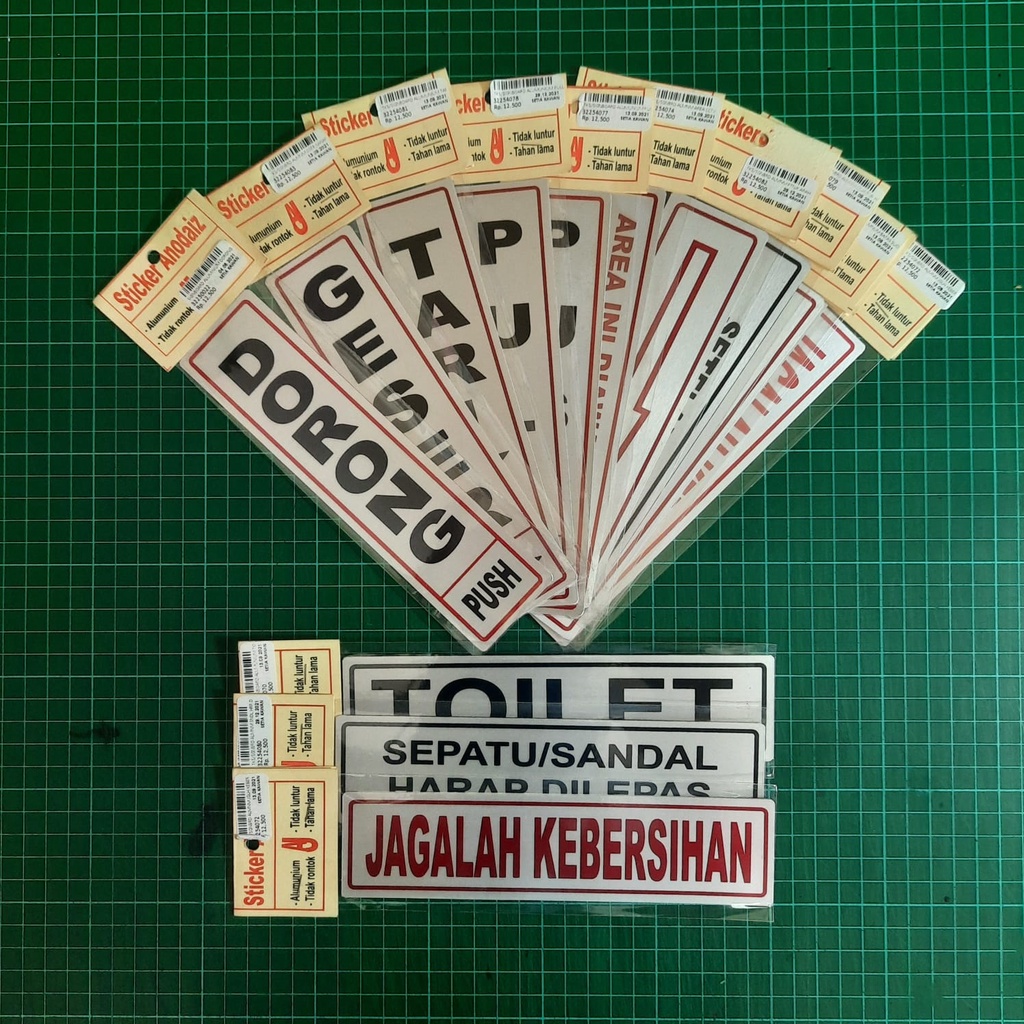 Jual Sign Label Alumunium Kecil Tarik Dorong Geser Push Pull Toilet Mushola Shopee Indonesia