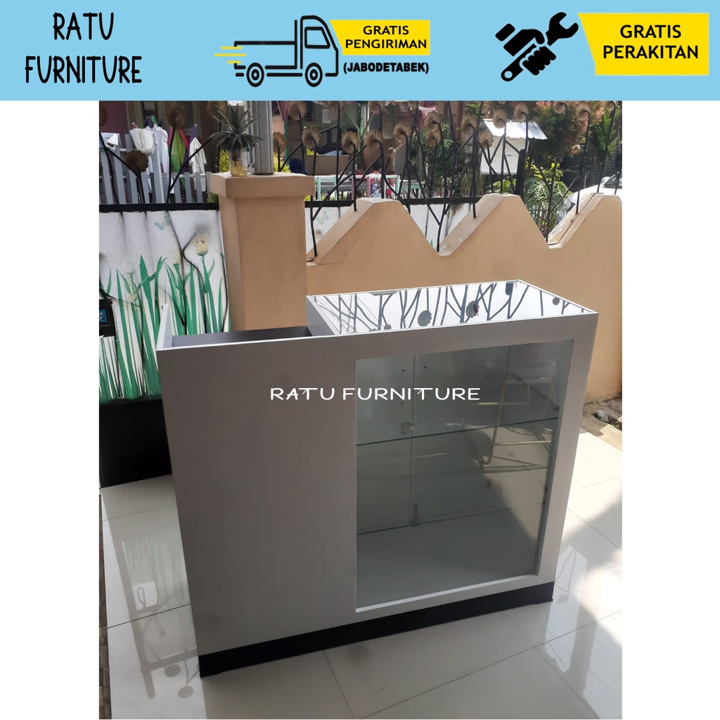 Jual Meja Display Etalase Meja Kasir Minimalis Modern Design Shopee Indonesia 1568