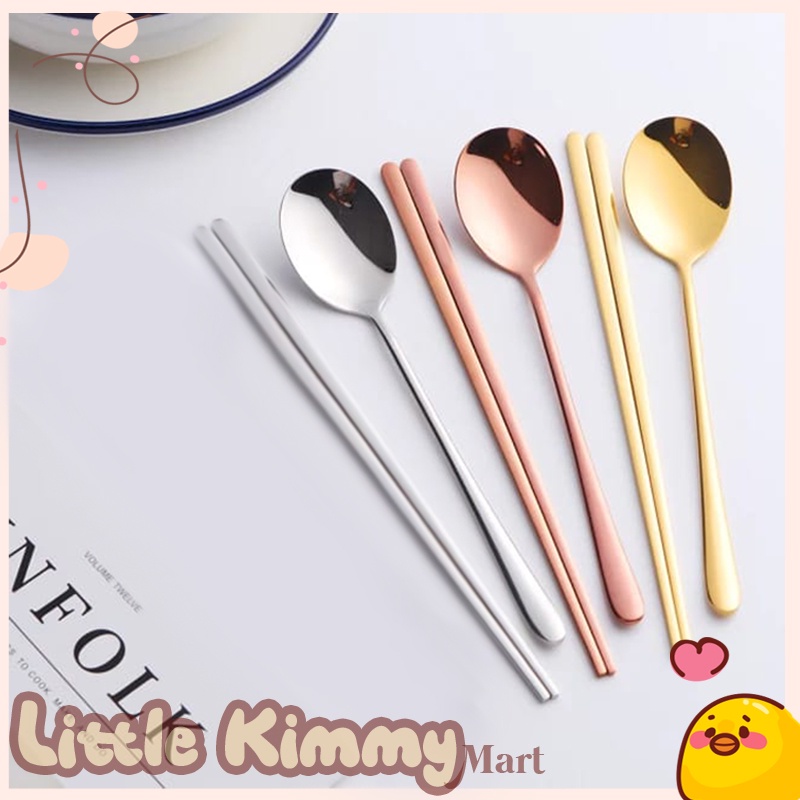 Jual Sendok Garpu Stainless Steel Sumpit Korea Ala Korean Style Spoon