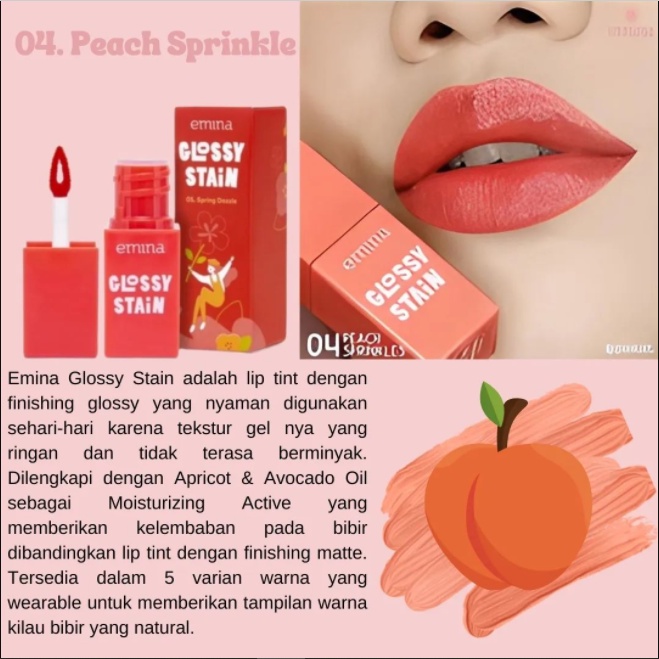 Jual Emina Glossy Stain / Lip Tint Gloss 3g Original BPOM Shopee