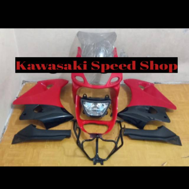 Jual Fairing full set depan ninja rr old merah polos original | Shopee ...