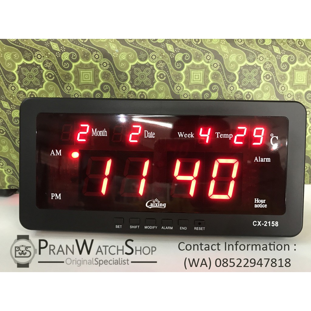Jual Jam Meja LED Merah Pakai Listrik Multi Fungsi Bisa Digantung ...