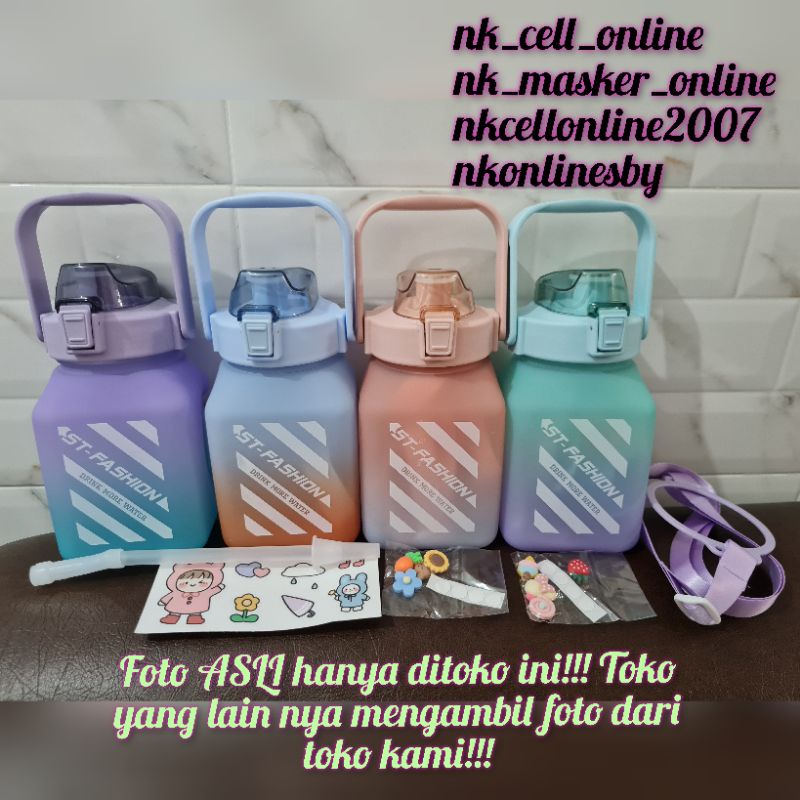 Jual Botol Gemoy Kotak Gradasi Viral 1 3 Liter Free Stiker 2d Dan 3d