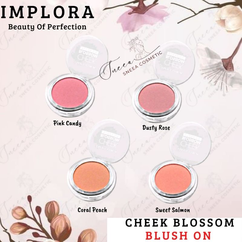 Jual IMPLORA Cheek Blossom Blush On Pink Candy|Dusty Rose|Coral Peach ...