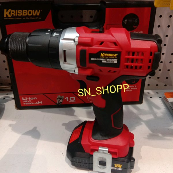 Jual MESIN BOR CORDLESS IMPACT DRILL KRISBOW | Shopee Indonesia