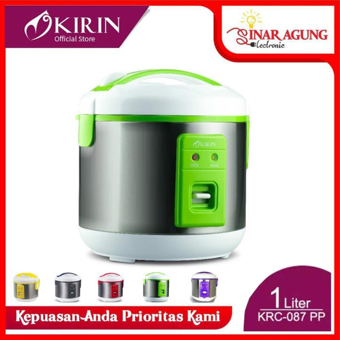 Jual KIRIN RICE COOKER 1.0 LITER KRC087 / KRC 087 / KRC087 GREEN