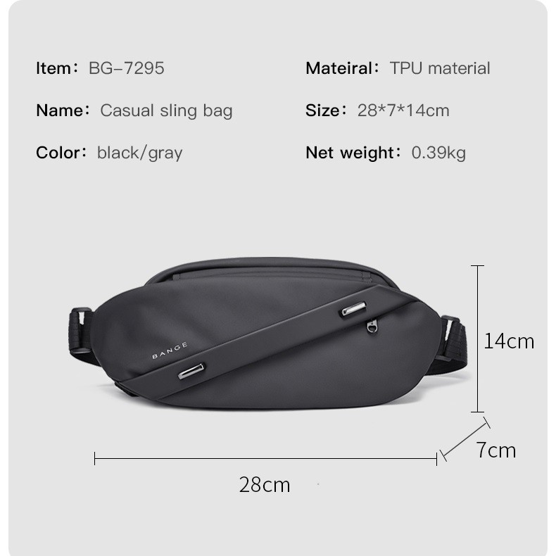 Jual Bange Bange BG7295 Tas Selempang Pria WaistBag Pria Sling Bag Pria -  BLACK Original 2023