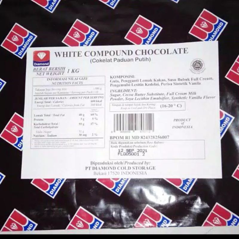 Jual Diamond coklat putih/white Chocolate compound 1kg Shopee Indonesia