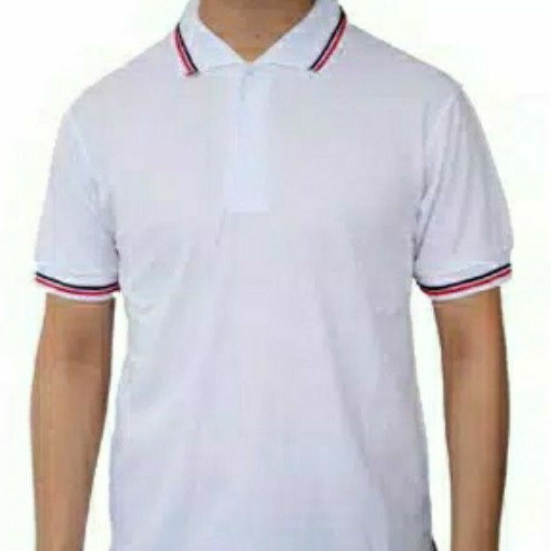 Jual Kaos Polo Putih List Polo Shirt Putih Kaos Pria Kerah Wangky Shopee Indonesia