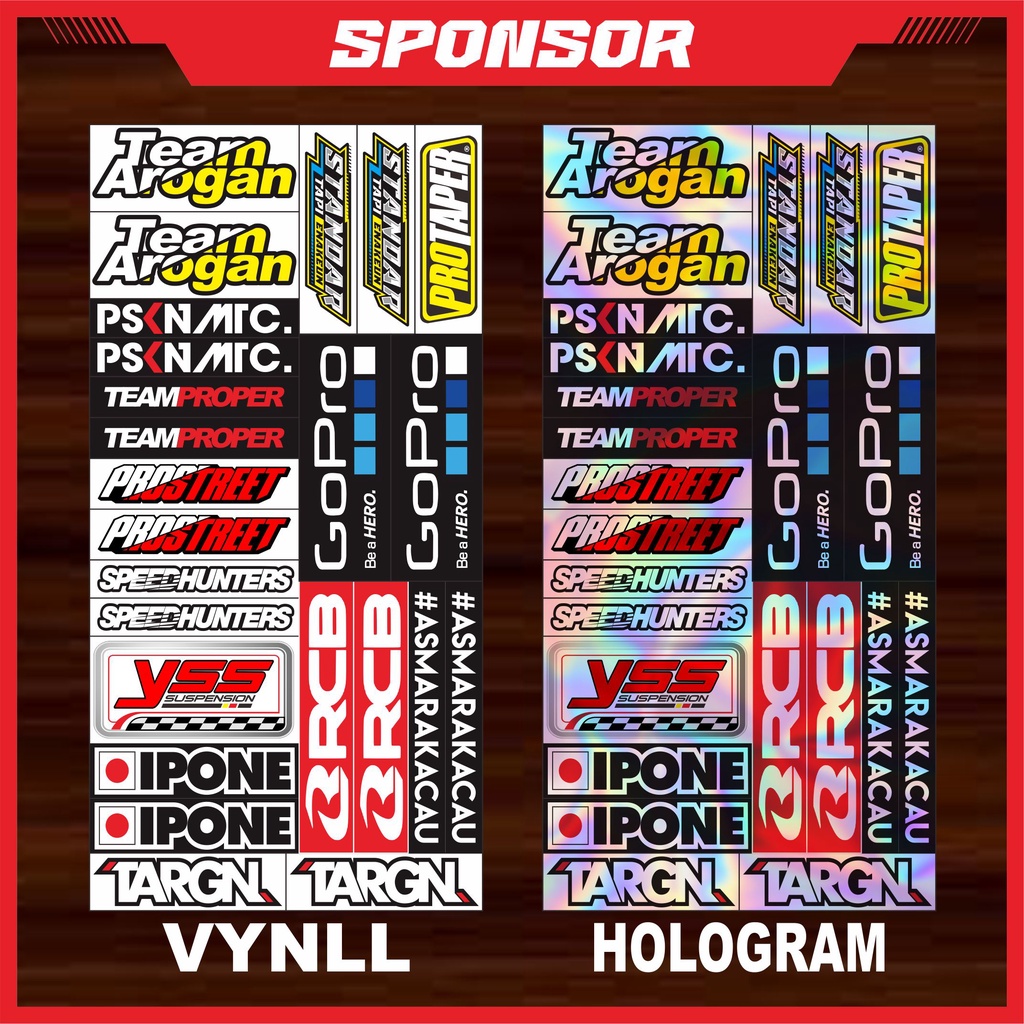 Jual Sticker Pack Racing matic SPONSOR 30 X 15 CM Team arogan pskn mtc ...