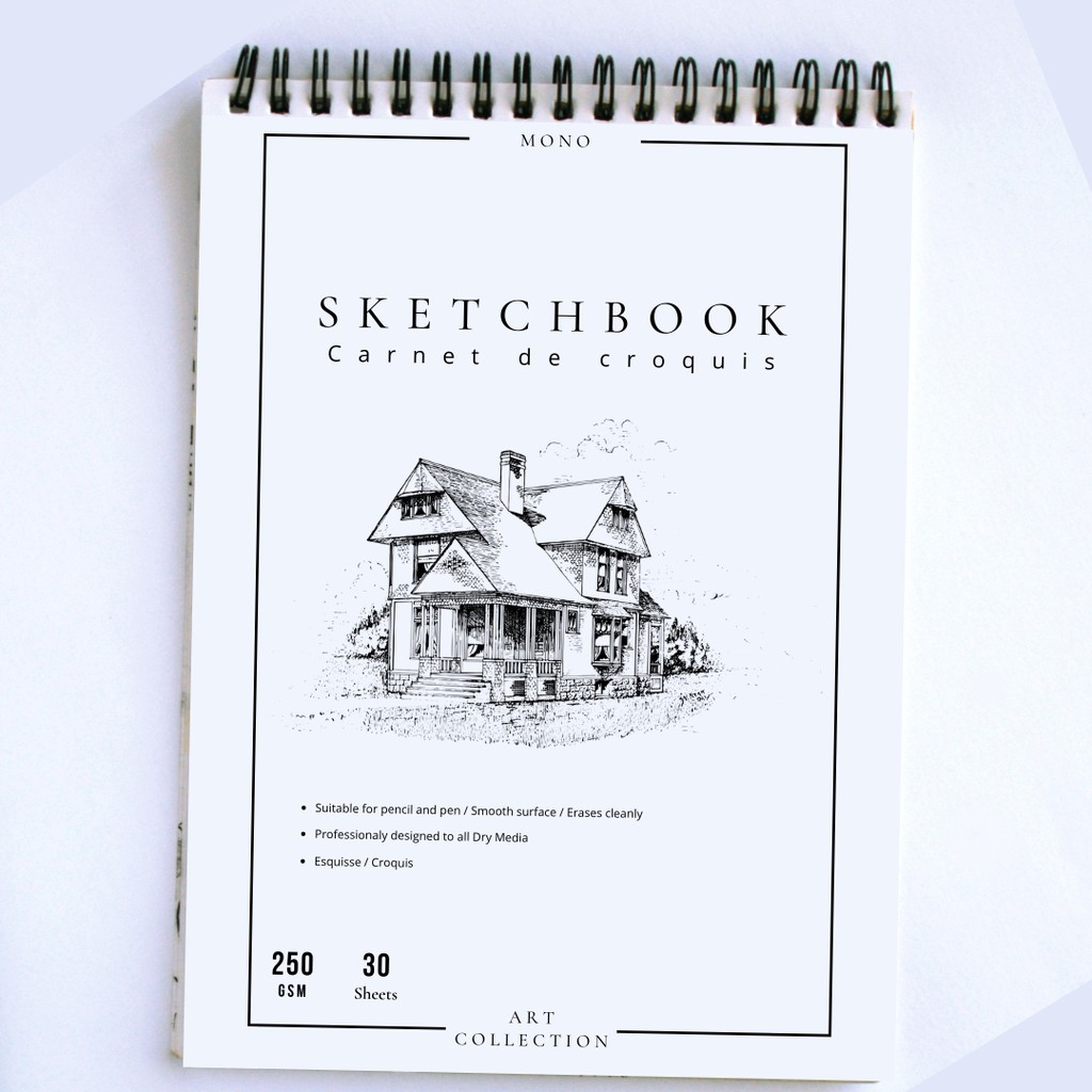 Jual Sketchbook A4 250gsm Wire Bound Buku Sketsa Gambar Mewarnai