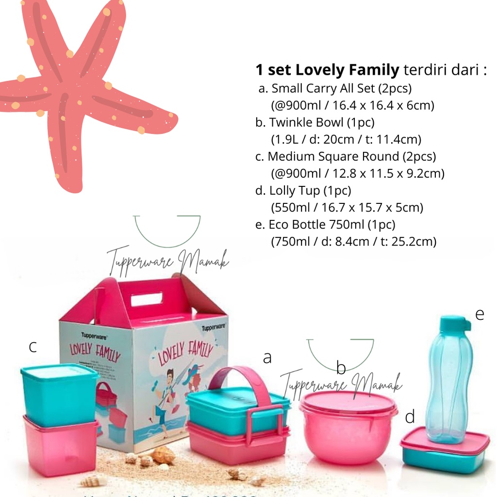 Jual Lovely Family / Paket Tempat Makan Lengkap Tupperware Original ...
