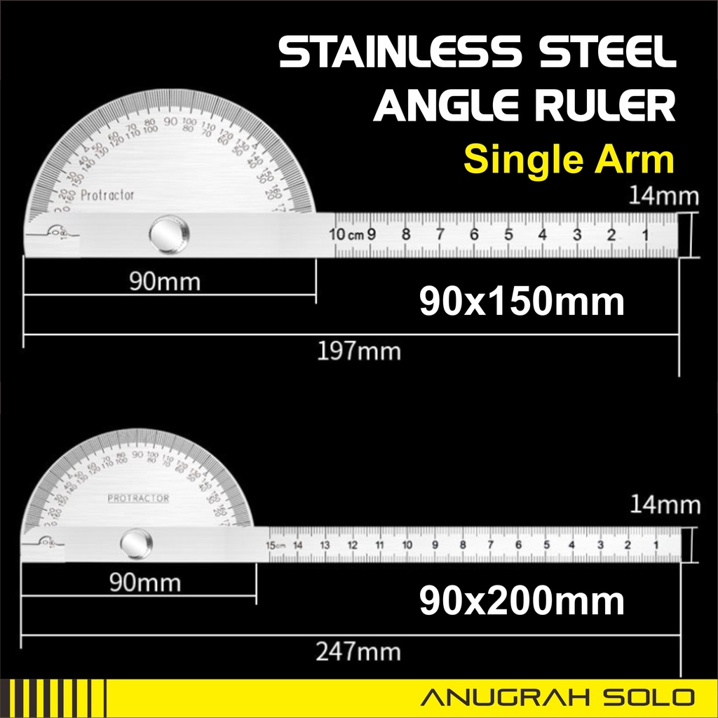 Jual Stainless Steel Angle Ruler Penggaris Busur Stainles | Shopee ...
