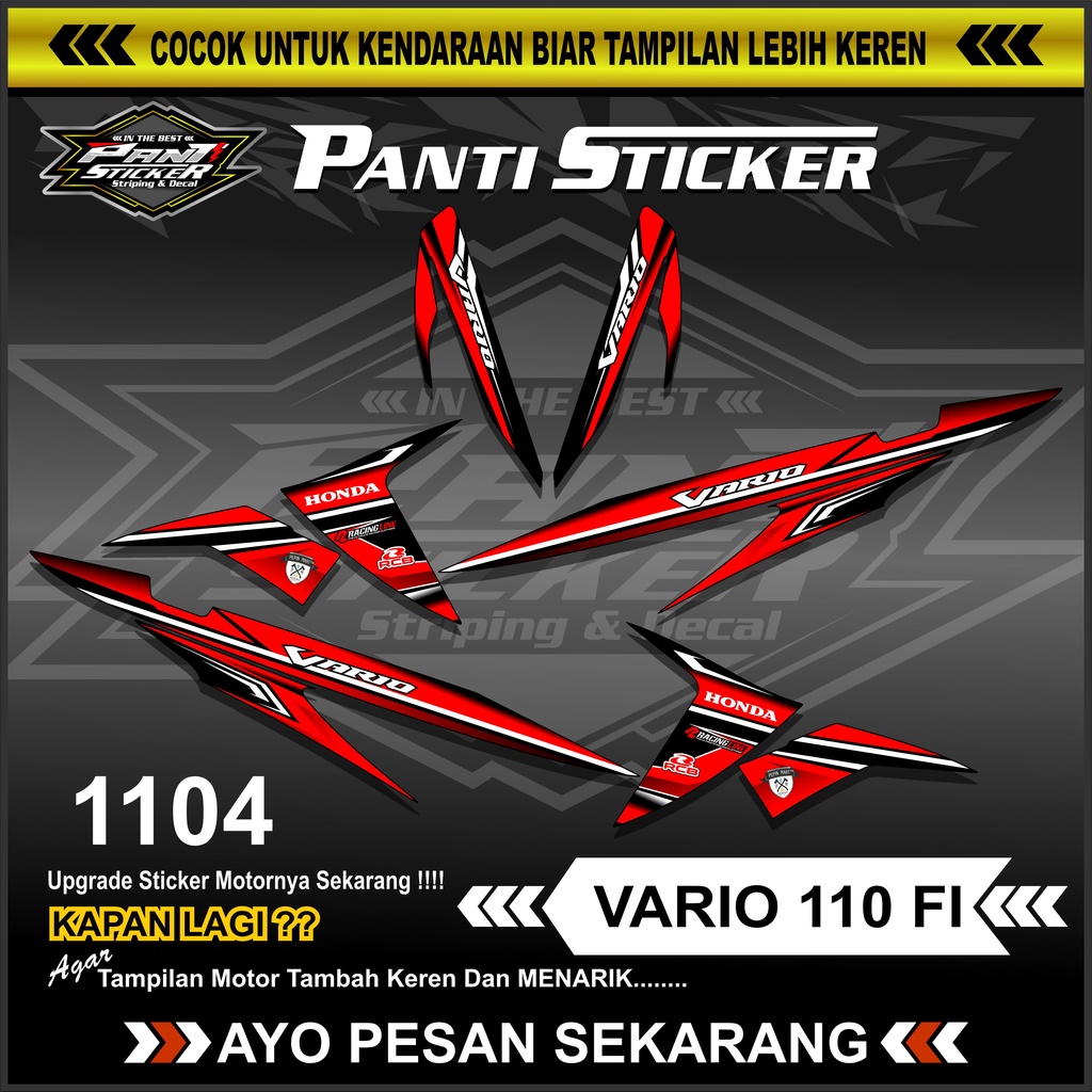 Jual Sticker Striping Vario 110 Fi Desain Racing Fx Striping Variasi