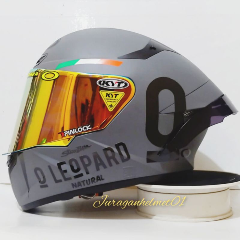 Jual helm full face kyt tt course paket ganteng gorila doff leopard