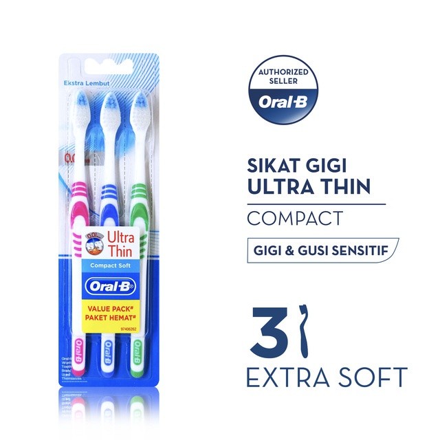 Jual Oral-B Sikat Gigi Ultra Thin Compact Soft 3s | Shopee Indonesia