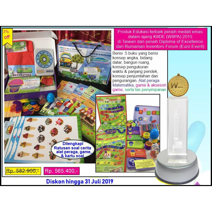Jual Matematika ABACA My D Math Card dg Game Membuat Pabrik Es Krim ...