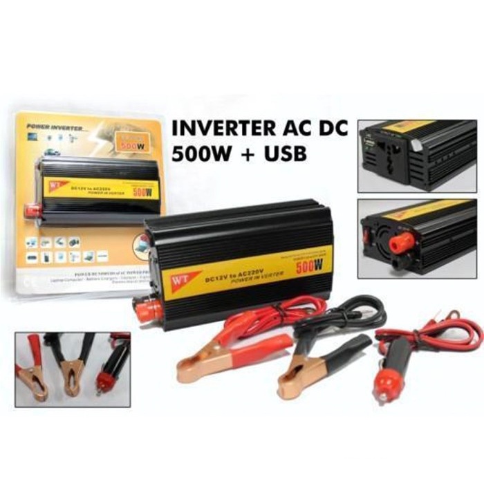 Jual Power Inverter 500 Charger Mobil 500 WATT DC TO AC & USB - ACC-PW ...