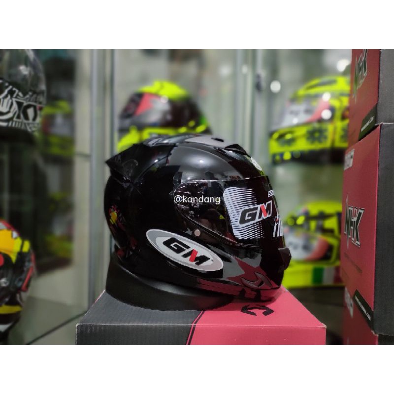 Jual Gm Race Pro Zr Dan Solid Dan Paket Ganteng Helm Full Face Shopee