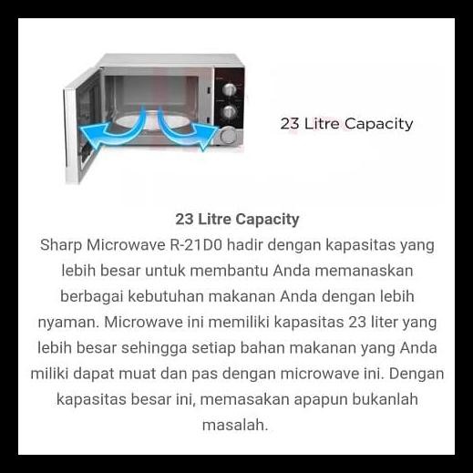 Jual ORIGINAL SHARP R21D0(S)IN Microwave Oven NO BUBBLE WRAP