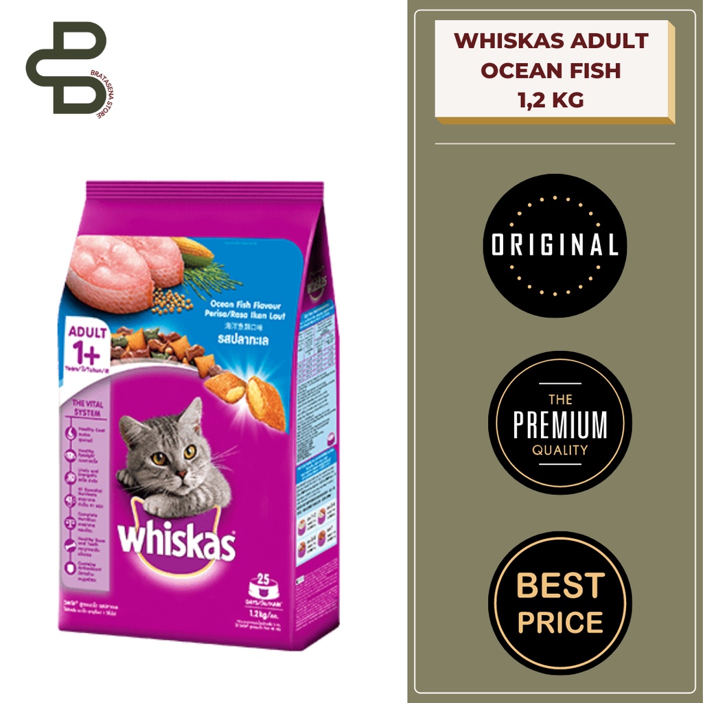 Jual WHISKAS ADULT OCEAN FISH 1,2 KG FRESHPACK | Shopee Indonesia
