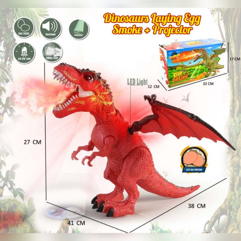 Jual Keender.kids - Dinosaurs Laying Egg with Smoke Spray + Projector ...