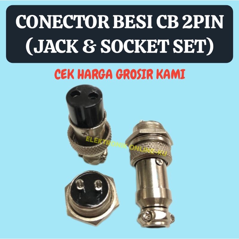Jual CONECTOR BESI CB 2PIN (JACK & SOCKET SET) | Shopee Indonesia