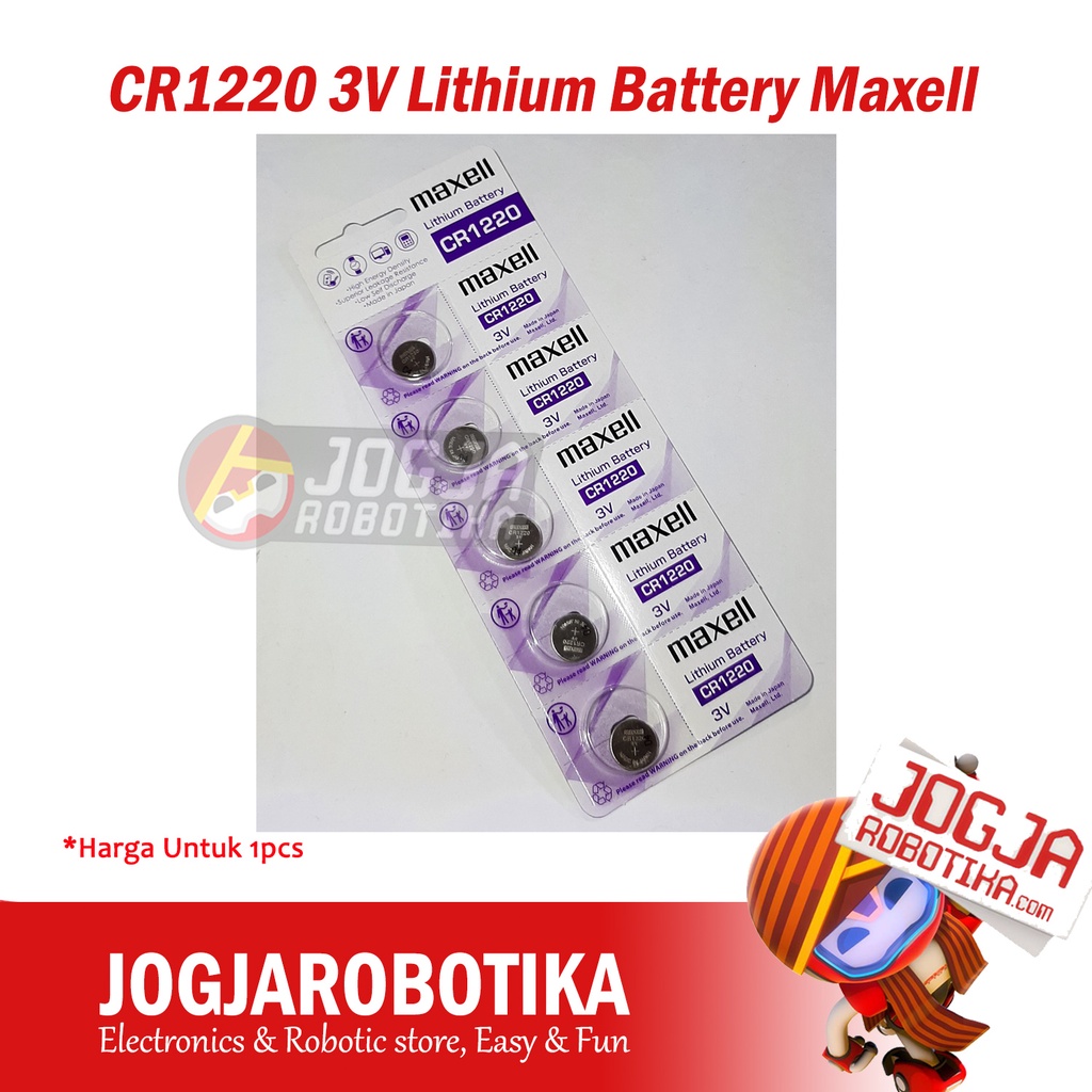 Jual Baterai CR1220 CR 1220 3V 3 V Lithium Battery Maxell | Shopee ...