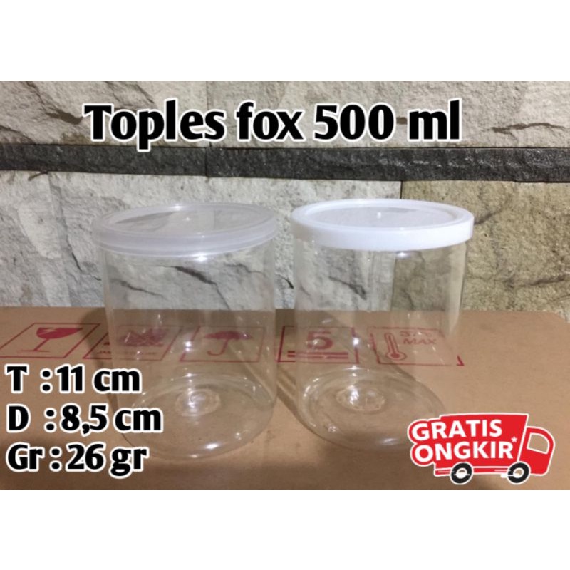 Jual toples fox 500 ml // toples sosis // toples jar// toples kue