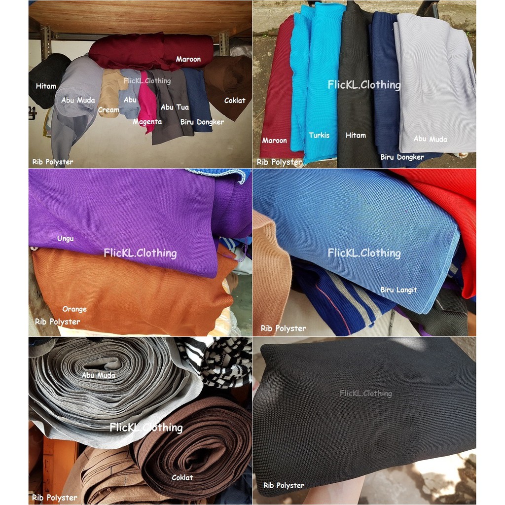 Jual Kain Bur Polyester Bahan Rib Polyster Bur Polos PE Rib Polos PE ...