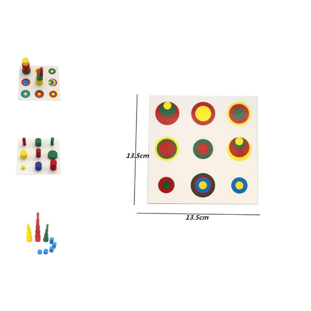 Jual montessori knobless cylinder silinder warna dengan papan petunjuk ...