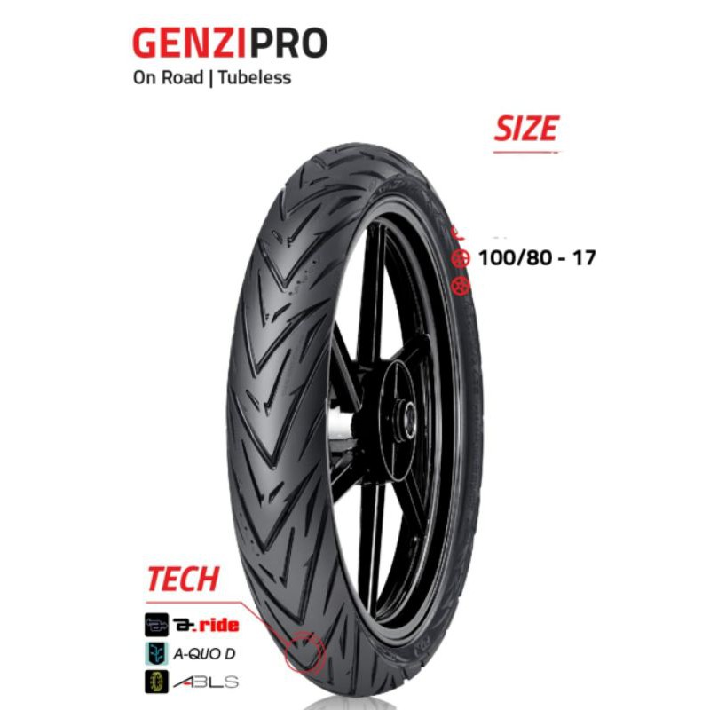 Jual ban luar 100/80-17 fdr genzi /pro tubeless | Shopee Indonesia