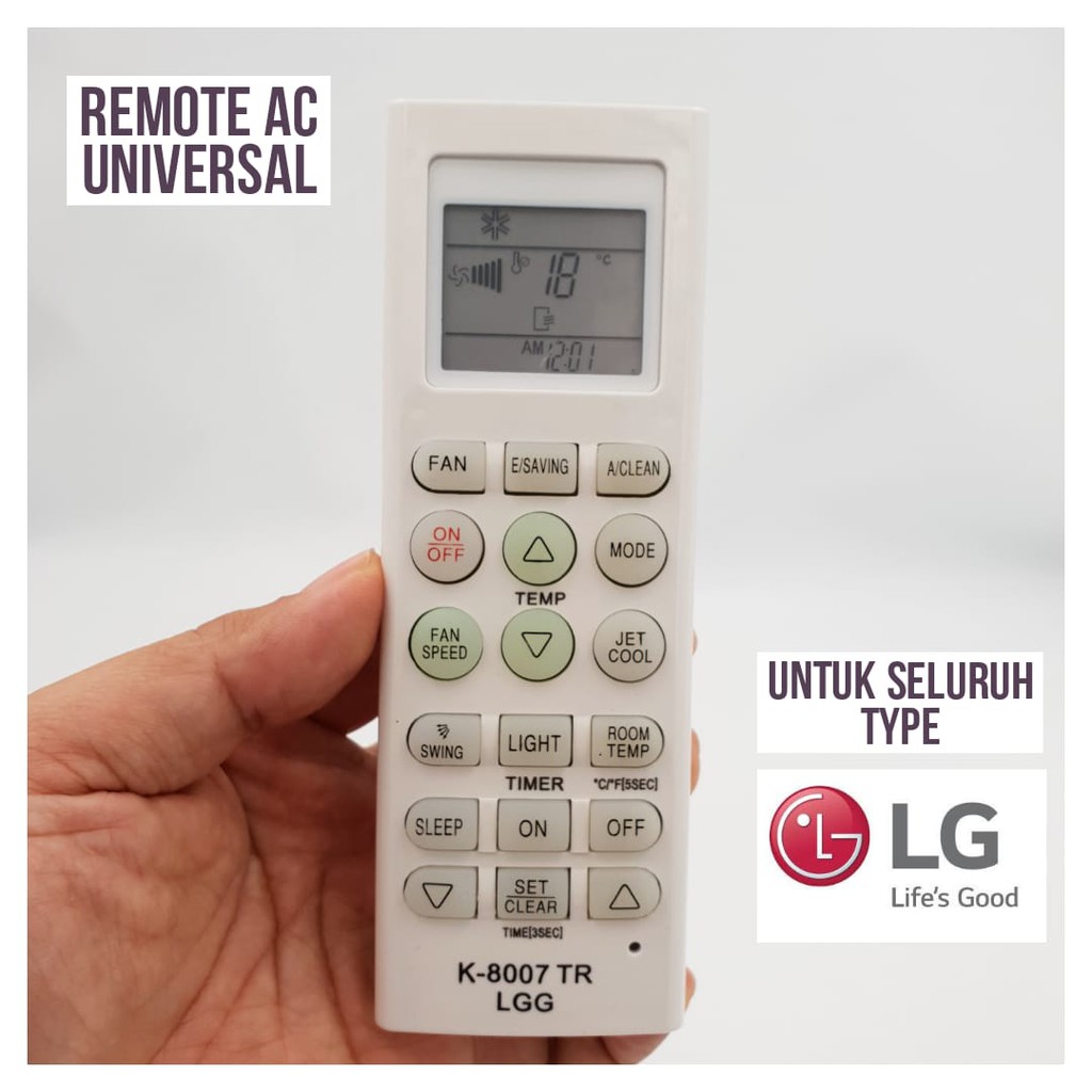 Lg jet cool ac sales remote